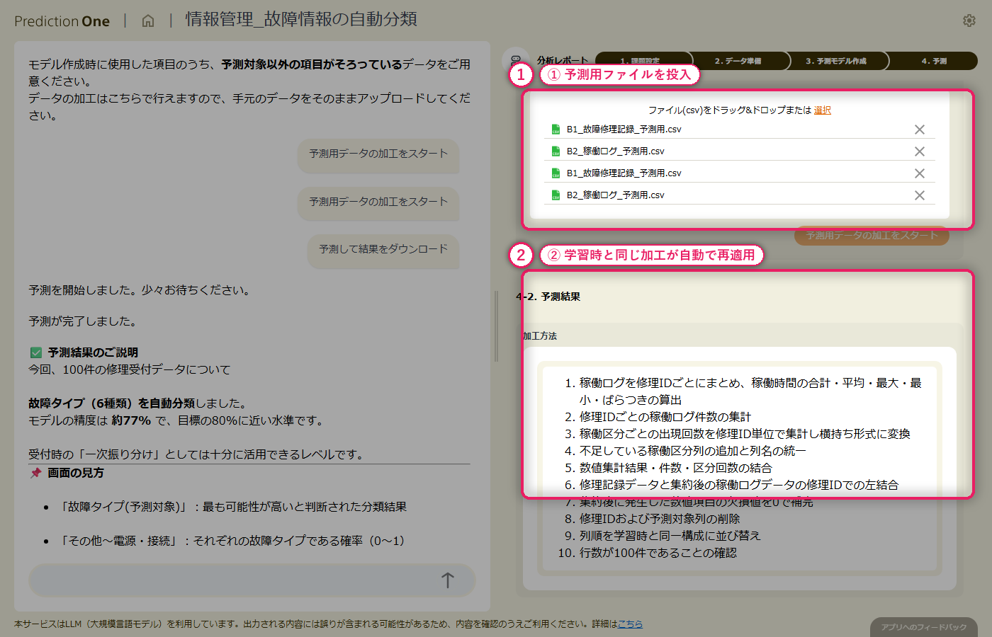予測ファイルのアップロード