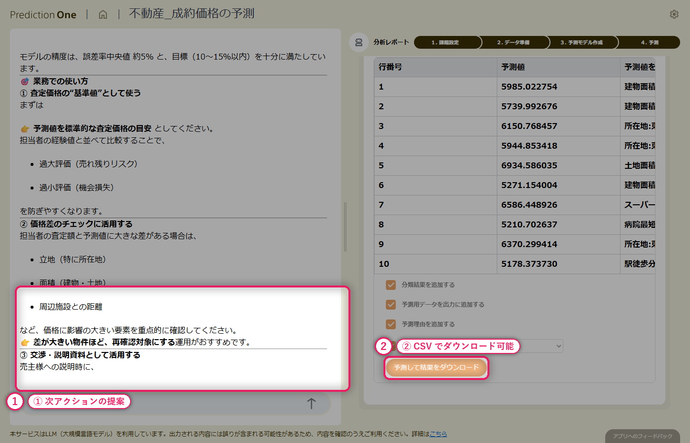 エージェントからの施策提案